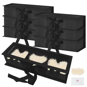 Empty Flower Gift Box "MOM" Cardboard Letter Shaped Fillable Chocolate Strawberry Candy Packaging (Black)