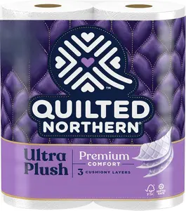 Quilted Northern Ultra Plush Toilet Paper 6 Mega Rolls 24 Regular Rolls 3X Thicker 3 Ply Soft Premium Comfort 3 Cushiony Layers Pack Kitchen