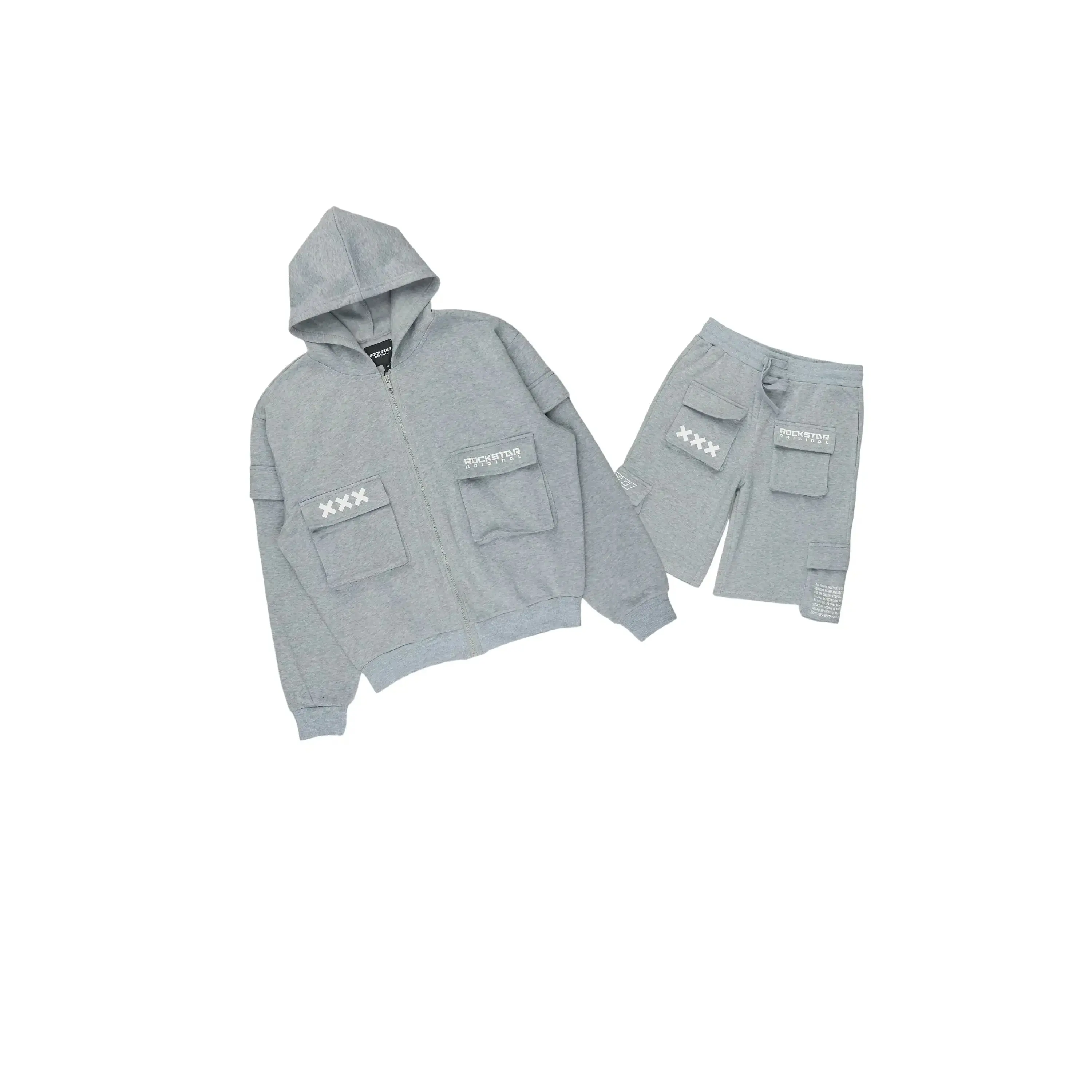 Boys Natan Heather Grey Cargo Short Set