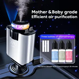 XHJ 5-1 car fast charging, intelligent air purification car aromatherapy, plant extraction without alcohol, suitable for long-distance travel fully automatic air purifier, with atmosphere starlight projection lamp