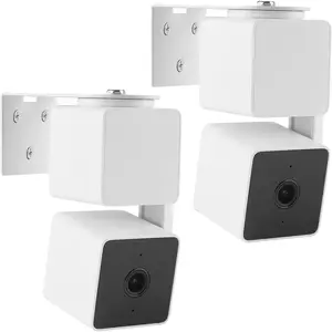 2Pack Adhesive Metal Wall Mount Bracket Compatible with Wyze Cam Pan V3/V2, VHB Stick On,No Drilling Mounting Bracket for Wyze Get The Best View,Two Ways Installation
