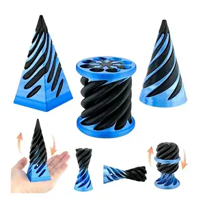 3D Printed Spiral Cone Fidgeting Toy Impossible Pyramid Passthrough Sculpture Antistress Adults Toys Kid Stress Relief Table Toy