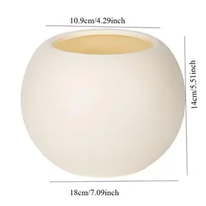 Spherical small flower pot imitation cement plastic pot large thickened fake flower decorative pot living room decoration ornament, White Flower Pots