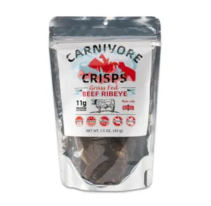 NEW* Carnivore Crisps Beef Ribeye, Premium Beef Ribeye for Cooking and Seasoning, Rich in Protein, Paleo & Keto Friendly