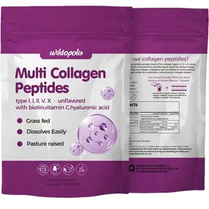 Wildopolis Multi-Collagen Peptides - Hydrolyzed Types I, II, III, V, X with Biotin, Vitamin C and Hyaluronic Acid, Nutrient-Rich Nourishing Skincare Supplement
