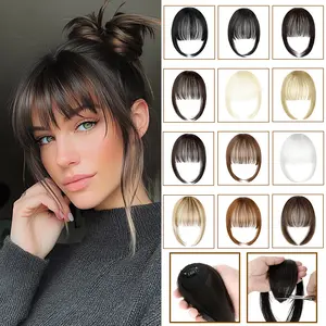 Cephemer Air Bangs Synthetic Hair Extensions Clip on Wispy Bangs Hairpieces Match with Wig for Women Easy to Wear All Day Comfort for Daily Party Black Friday & Christmas
