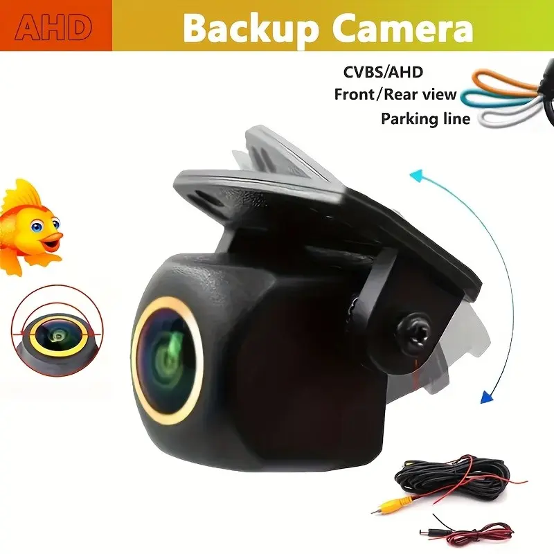 Fisheye Lens Front/Rear/Left/Right View BackupCamera,AHD Night Vision BackupCamera,Wide Angle Rear View with HDLens, Stable Signal, Fit for Cars, SUVs,Trucks, RVs.
