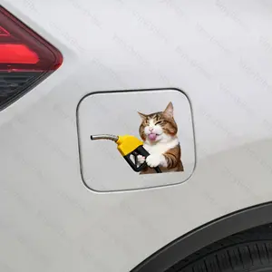 1PC Cute “Cat Refueling” Fuel Cap Universal Car Sticker | For Car Fuel Caps, Bodies, Whimsical Cat + Fuel Nozzle Decor, Turn Your Ride into Cute Humor Vibe, Bring Eye-Catching Presence to Trips