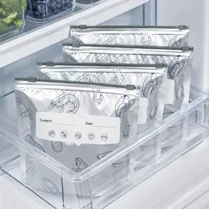 30 PCS Reusable Aluminum Foil Zipper Storage Bags Set - 3 Sizes, Freezer-Safe, Waterproof Airtight Seal Containers for Meat, Vegetables, Kitchen Organization
