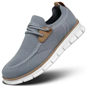 MensOxfordsLace-UpLightweightCasualWalkingShoesFashionSneakersWalkingShoesKnittedMeshBreathableAndComfortablePlatformSneakers