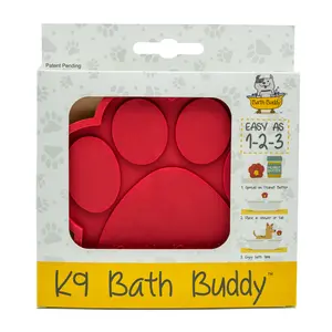K9 Bath Buddy - The Original Dog Bath Toy - Makes Bath Time Easy, Just Spread Peanut Butter and Stick