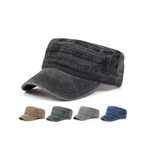 2026 NEW Unisex Outdoor Army Cap Retro Flat Top Adjustable Sun Protection Hat for Everyday Wear