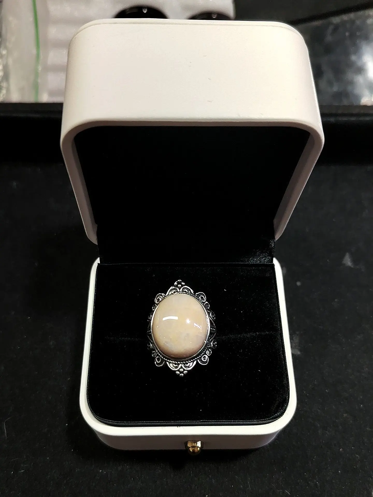 Raya(17111)gc.Nature Fossil Coral ring