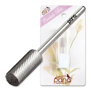 PANA Flat Top Small Barrel 3/32" Shank Size - (Silver, Fine Grit) - Fast remove Acrylic or Hard Gel Nail Drill Bit for Manicure Pedicure Salon Professional or Beginner