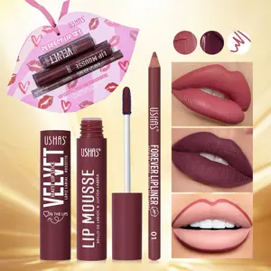 Middle East Golden Lipstick + Lip Glaze + Lip Liner Set, Matte Finish, US002