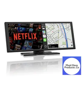 Must Have Products Co - CarPlay Screen for Car with Built-in Netflix YouTube TikTok, Wireless Apple CarPlay & Android Auto Stereo, 1920x720P Touch Screen, HD Backup Camera, OTA Updates, Split Screen, Bluetooth