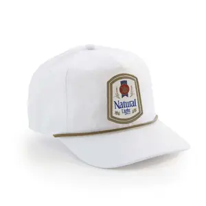 Natural Light Natty Light Rowdy Gentleman Vintage Logo White Snapback Hat - Casual, Classic Logo, Cool Graphic Styles, Casual Hats, Classic Logo Hats