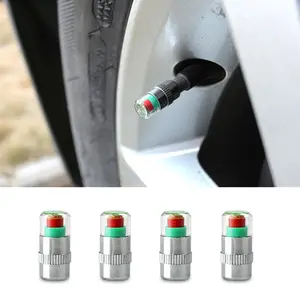8Pcs Car Tire Pressure Monitor Valve Caps – 3 Color Alert Indicator for Low Pressure, No Gauge Needed, Safe Driving Essential Tool, Tire Safety Accessory,Car Accessories