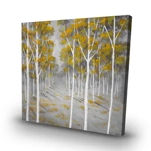 360 Stand C1RC3232RPB2ED 32x32 in. High Def Print Birch Forest Tree Pattern Nature Scene Wall Art - Bedroom Decor, Artistic Home Decor, Ideal Gift for Home Supplies Enthusiasts