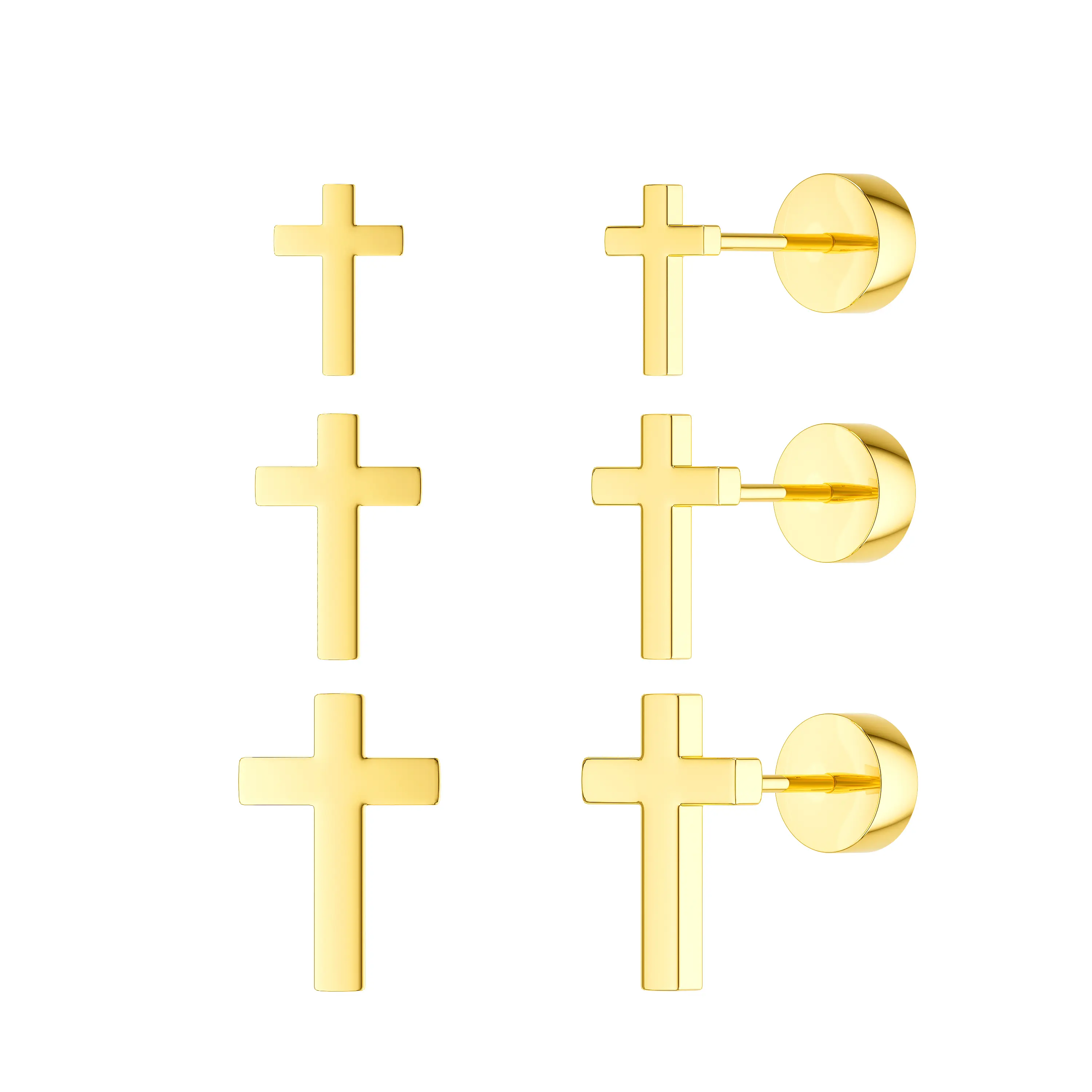 Tewiky 14K Gold Plated Earrings For Women Easter Cross Stud Earrings Religious Small Earrings for men and women I Hypoallergenic Earrings I accessories for women I Gift for Women Men TikTokShop,Fashion Items Holiday gifts Ear Studs