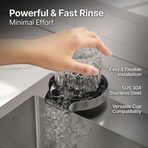 Logmey  Water Glass Rinser for Kitchen Sink, Stainless Steel High Pressure Cup Washer Kitchen Sink Attachment, Cup Cleaner Bottle Washer for Bar Cafe Sink, Memorial day