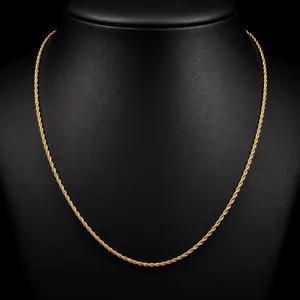 2mm Royal Legacy 24" Stainless Steel Gold Twist Chain
