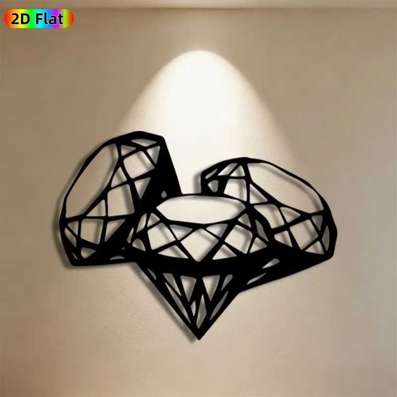 1pc Diamond Metal Wall Art,Sparkling Diamond Statue Mural,Ideal Gift for Valentine's Day,Wedding,Diamond Decor Enthusiasts,Rust-Resistant Metal Wall Decor Wall Sculptures,Perfect for Bedroom Wall & Garden Fence,Diamond Decor Enthusiasts