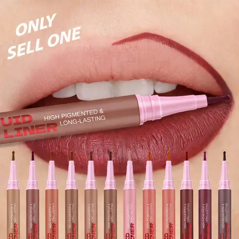 Nude Lip Liner Lip Marker Sweatproof Fade-Resistant All-Day Wear One Stroke Defined Lips Lightweight Feel First Makeup Starter Choice Lipliner