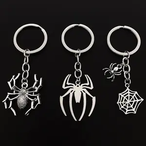 Spider Keychain Spider Web Creative Couple Backpack Buckle Bag Pendant School Bag Buckle Personalized Hanging Decoration Key Ring Trendy Cool