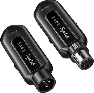 POGOLAB 2.4Ghz XLR Microphone Wireless System Transmitter Receiver, Rechargeable Wireless Mic Adapter for Audio Mixer, Dynamic Mic, 48V Phantom Power for Condenser Mic, for Music Lovers Girls Boys Friends Gift
