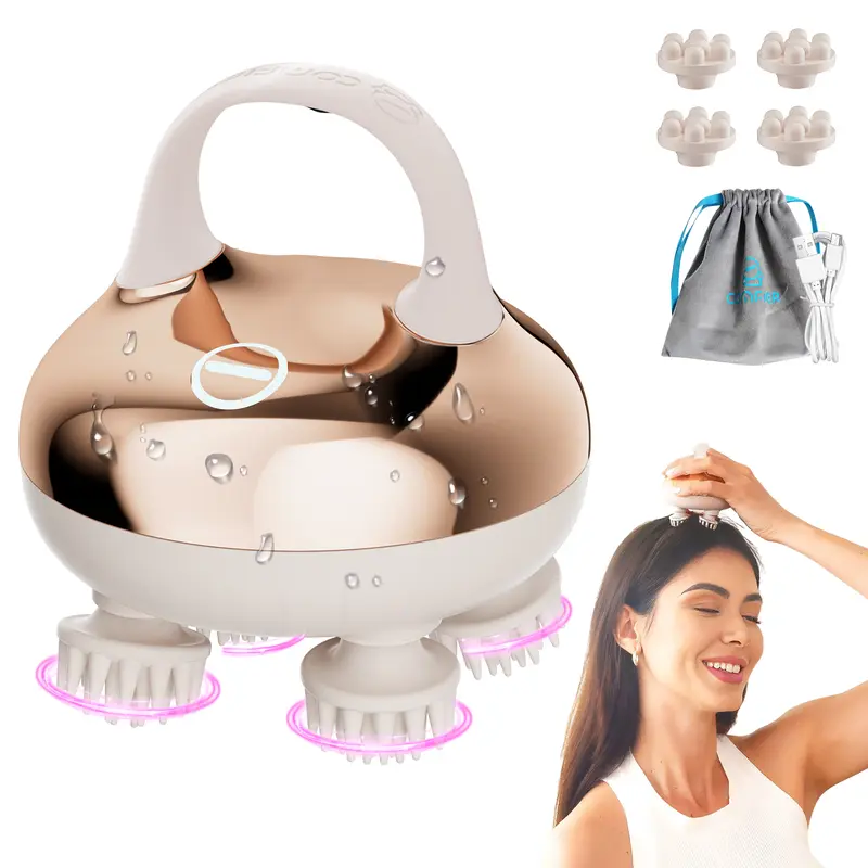 COMFIER Cordless Scalp Massager - 8-Claw, 3 Kneading Modes, Waterproof, USB Rechargeable Polyester Device, Deep Cleansing Head Scratcher, Body Massager, Dorm Essential, Self Care Gadgets, Stress Relief Gifts for Adulting Women & Moms