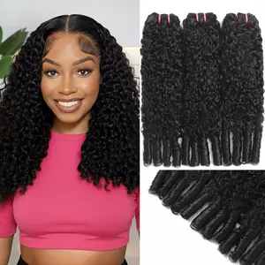 Beauty Queen Burmese Curly Bundles Human Hair 16A Grade 100% Unprocessed Raw Burmese Curly Bundles with Spiral Ends Quick Weave Natural Black