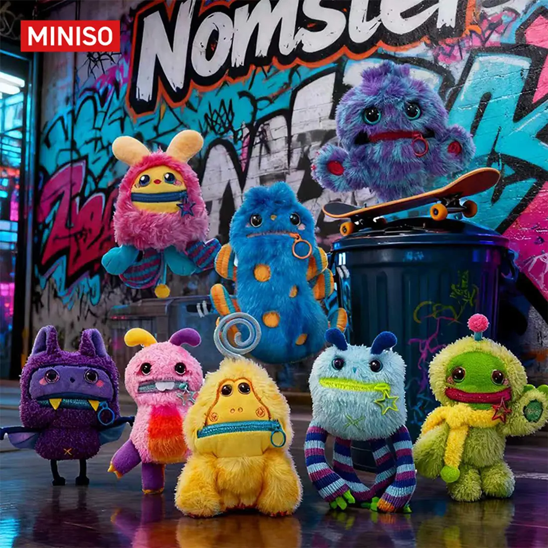 Nomster Nom Bad Mood Series Blind Box Plush Pendant | Interactive Sound Squeeze Keychain | 2026 H1 Aesthetic Quirky Monster Bag Charm | 8 Styles | Official Licensed CPSC Certified