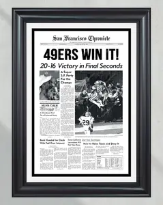 1989 San Francisco 49ers Super Bowl XXIII Champions No Frame Front Page Newspaper Print