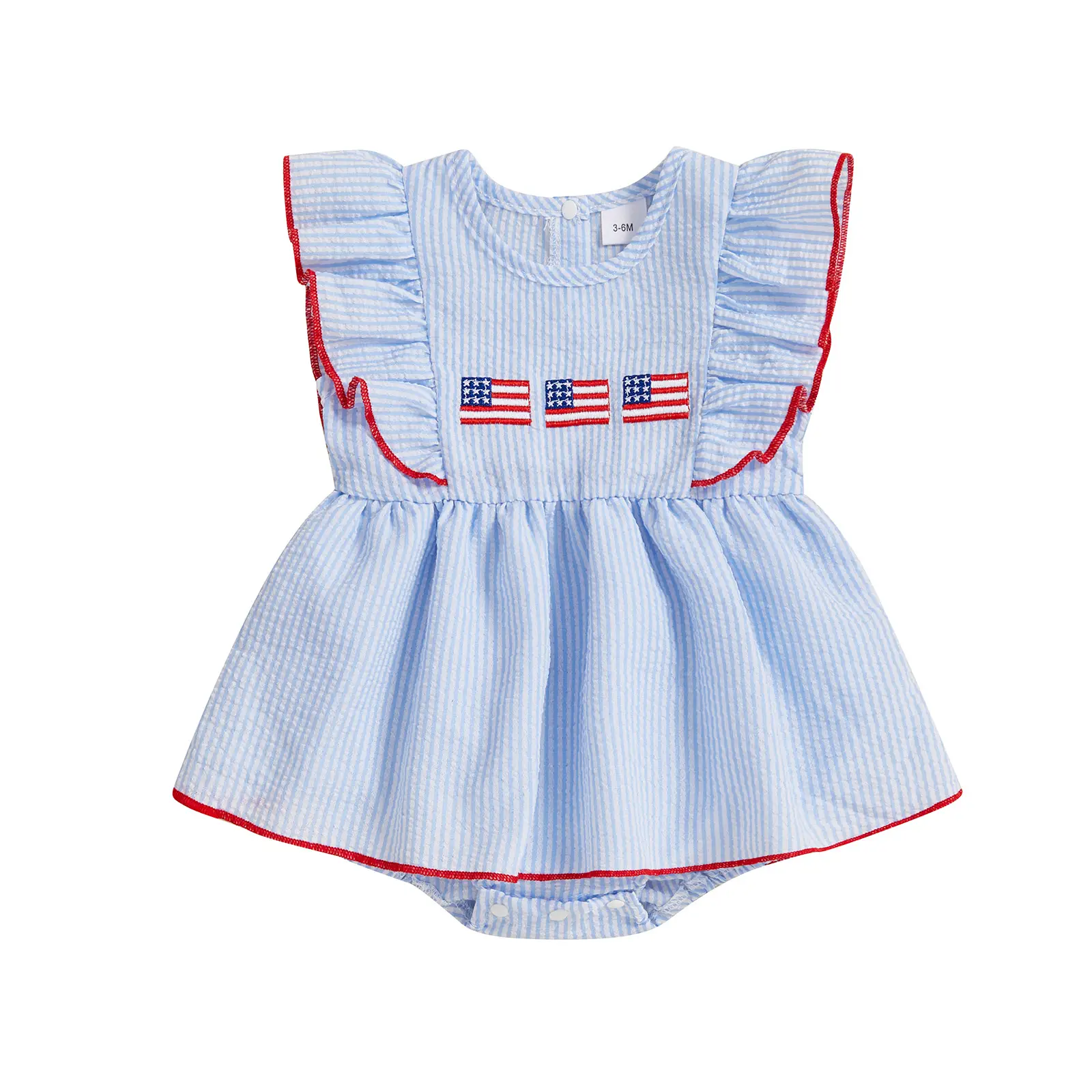 Baby Girl 4th Of July Outfit Newborn Memorial Day Clothes American Flag Romper Onesie Stripe USA Onesie Bodysuit