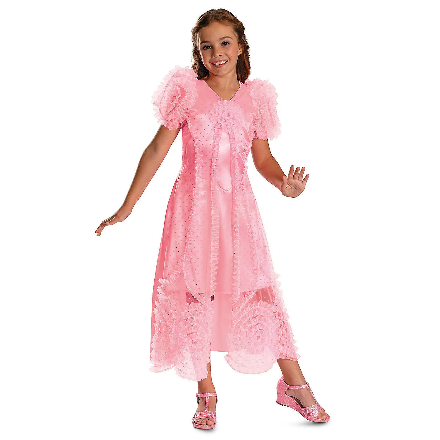 Girls' Wicked™ Glinda Pink Dress Up Costume - 4-6 Age Pretend Play Halloween Satin Nightgown, Classic Toys & Hobbies Outfit