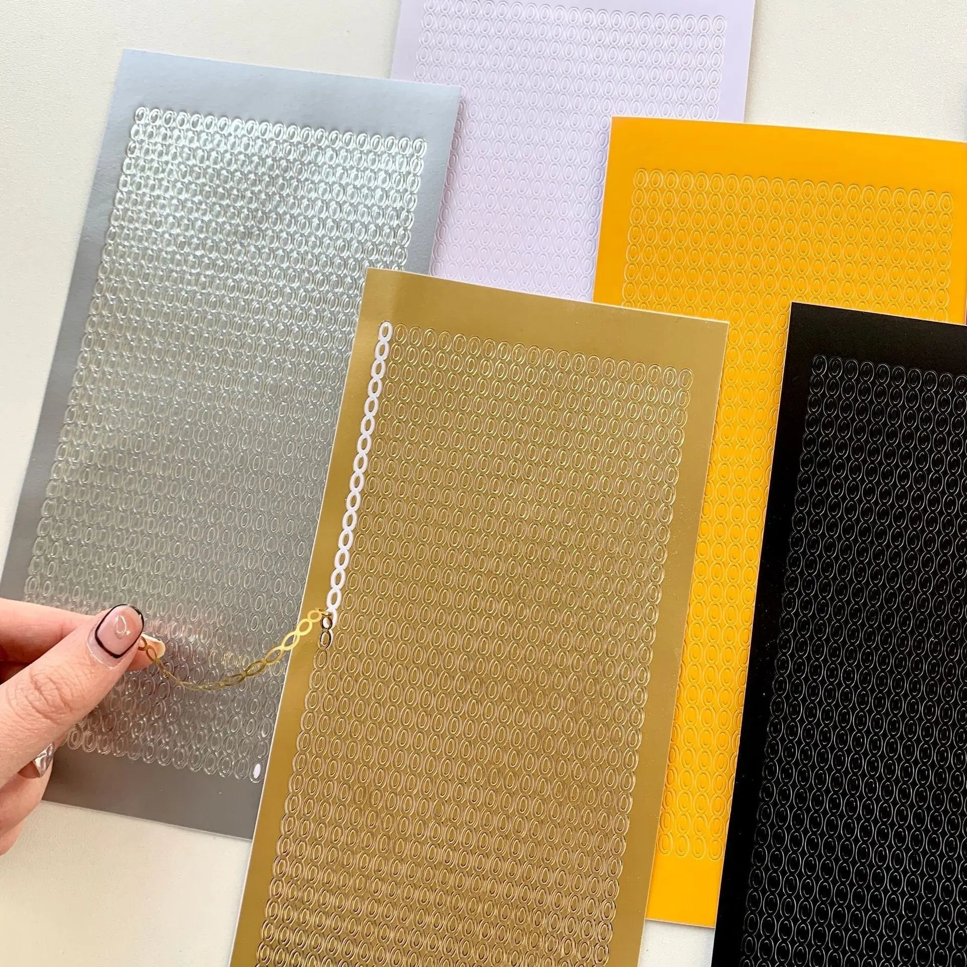 Chain Deco Sticker Sheet - Available in Various Colors with Chain Attachment