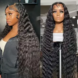 Bling Hair Wigs 13x4 13x6 Deep Wave HD Lace Front Wig For Women Brazilian Remy Human Hair Pre Plucked Transparent Lace Frontal Wigs 180% Density 4x4 Lace Closure Wig