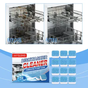 Effervescent Dishwasher Cleaner Tablets - Remove Grease, Limescale & Odors for Sparkling Clean Machines