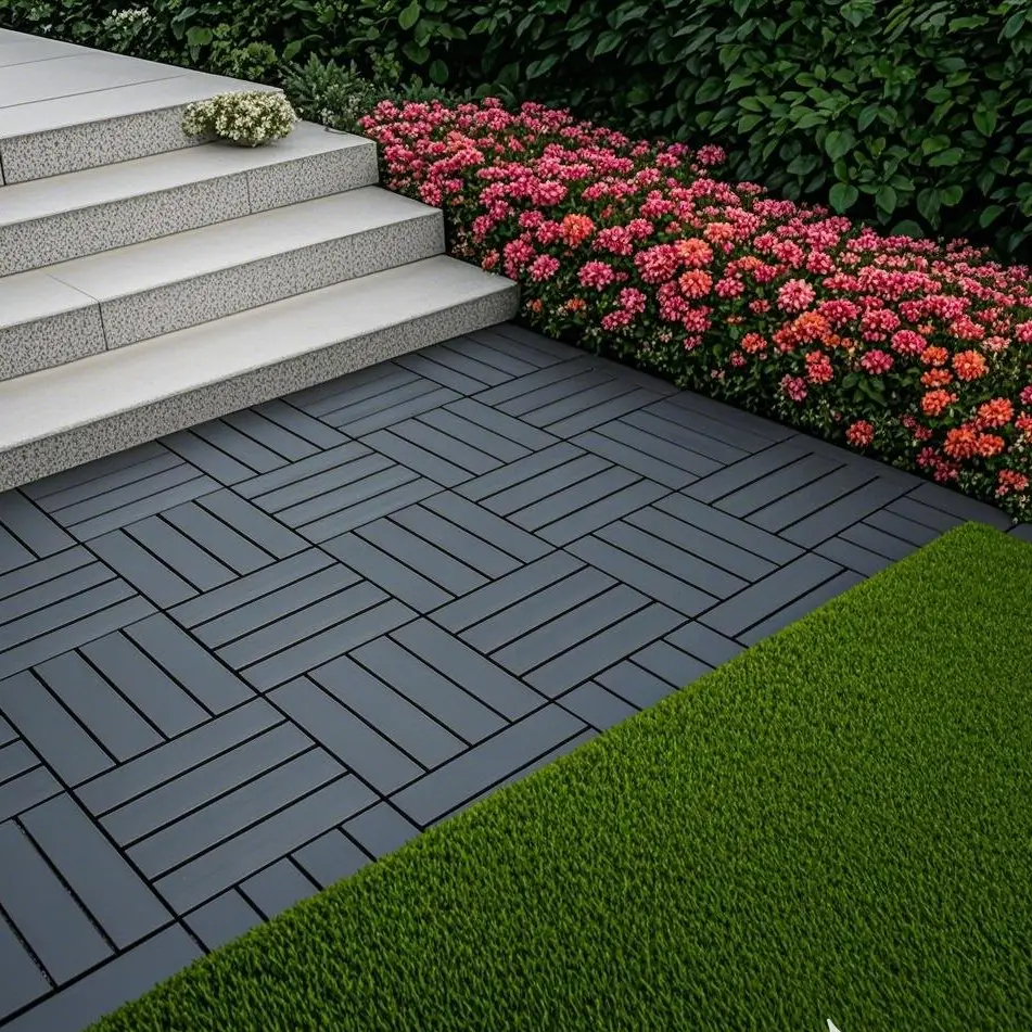Plastic Interlocking Deck Tiles,44 Pack Patio Deck Tiles,12"x12" Square Waterproof Outdoor Indoor All Weather Use