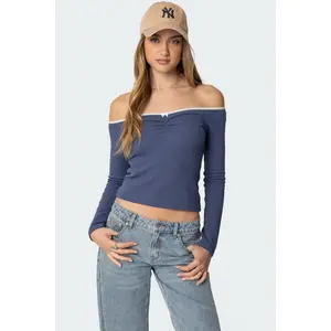 Tal Ruched Off Shoulder Top