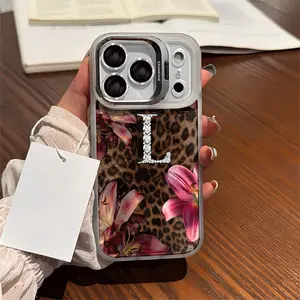 Phone case: Wild rose diamond pattern metal camera protection cover, magnetic UV printed phone case, suitable for iPhone 17/16/15/14/13/12 Pro Max/Pro/Plus series, can be given as a gift to friends and relatives on Halloween, Christmas, and Thanksgiving