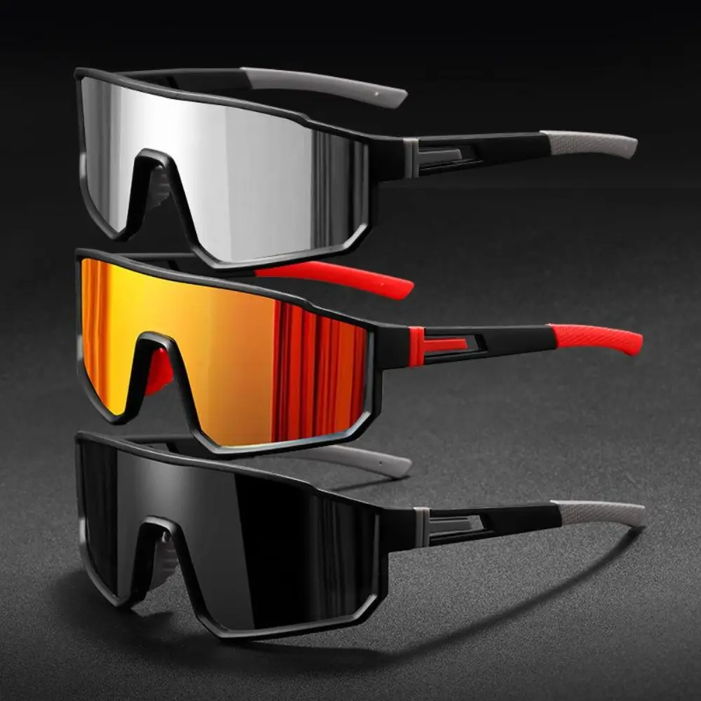 Unisex 3-Pack Cycling Glasses, UV400 Protection, Windproof PC Lens, Retro Modern Sports Eyewear, 3-Lens Safety Cycling Glasses, Outdoor Active Accessories for Running, Hiking