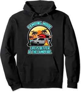Camping Trailer Camper Van Outdoor Caravan Camp Campfire Pullover Hoodie - Abigailma Shop 54B0C4TL381J