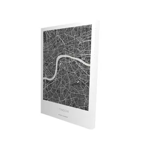 212 MAIN Monochrome London Graphic Map Wall Art Print - 24x36 in., Modern Cool Design Artistic Minimalist Home Decor, Living Room Wall Decor Supplies