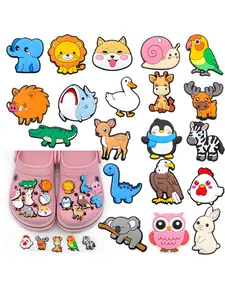 20 Pcs Cartoon Cute Animal Shoe Accessories, Colorful PVC Charms for Sandals & Beach Bags, Adorable Footwear Decorations