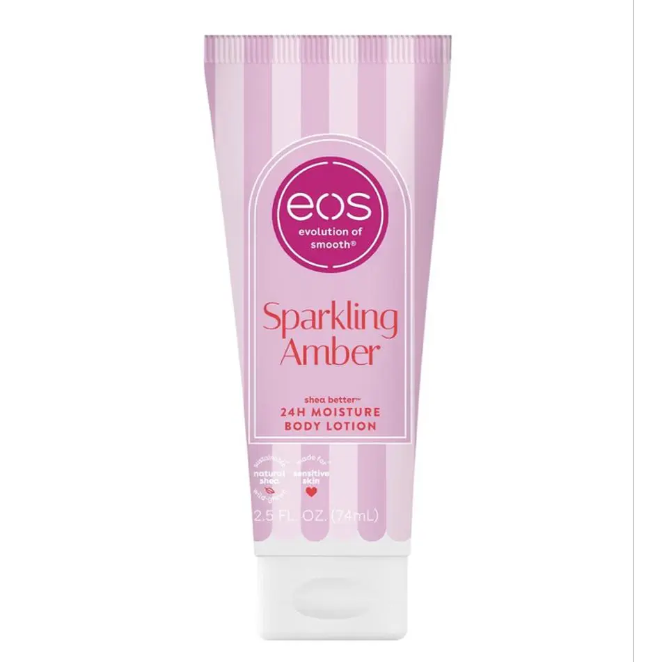 EOS Sparkling Amber/24H Moisture Body Lotion - 2.5 Fl. Oz. (74ml) - Sheer Better Formula for Smooth Skin