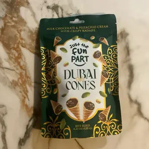 Dubai style chocolate cones milk chocolate & pistachio