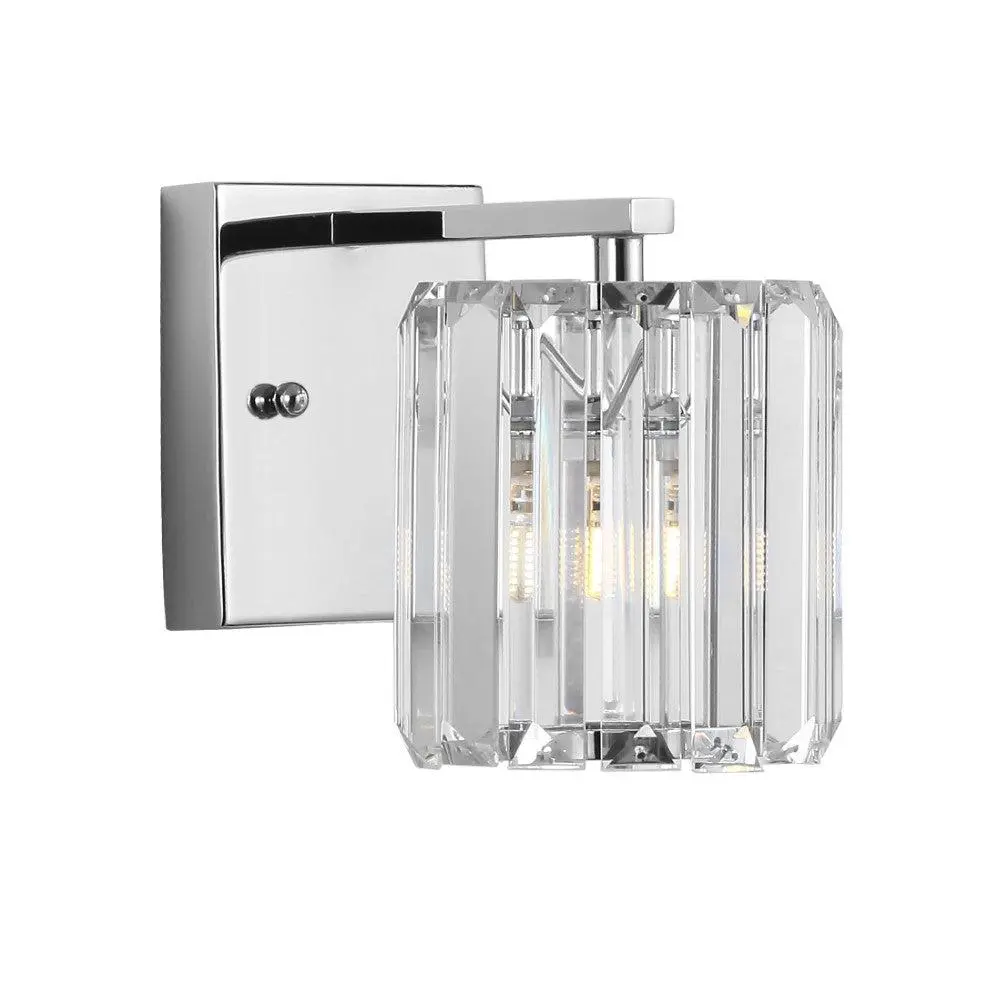 JONATHAN Y Coco Prism Vintage Metal/Glass Classic Glam LED Vanity Light; for Living Room, Bedroom, Kitchen, Office