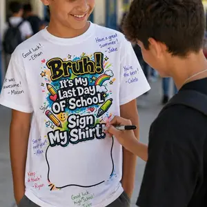 Last Day of School Sign My Shirt T-Shirt | Kids End of Year Shirt, School Autograph Tee 05B512